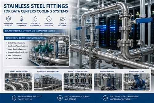 Stainless Steel Fittings For Data Centers Cooling Systems